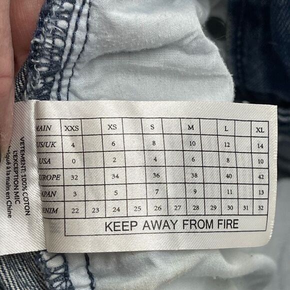 One Teaspoon Blue Junkyard Low Waist Relaxed Fit Curved Hem Denim Shorts Size 27 - Picture 6 of 7